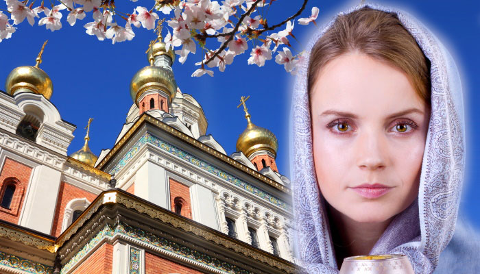 девушка, православный храм