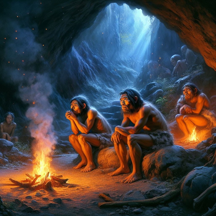 предки людей в пещере