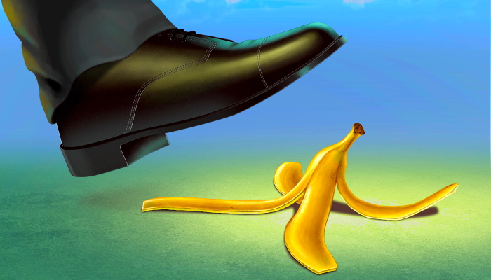 нога, банан