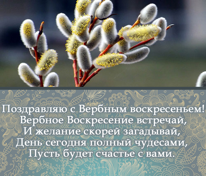 открытка поздравление с Вербным воскресеньем