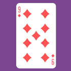 Символ из пасьянса на игральных картах – девятка бубен 